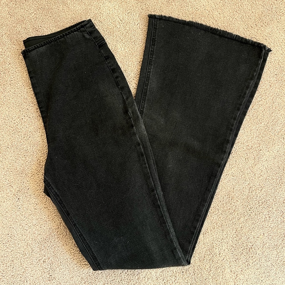 Womens black bell bottom jeans